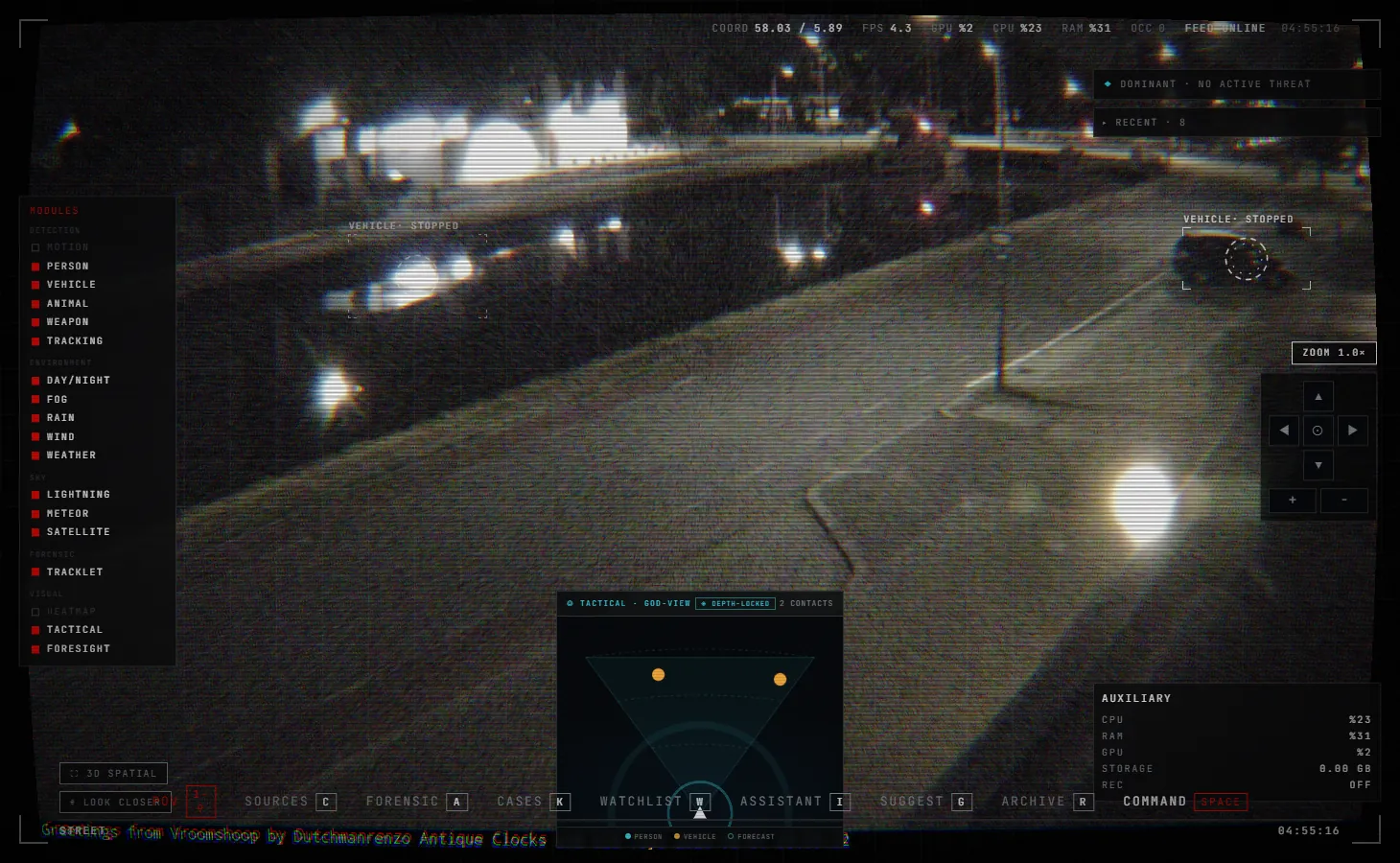 Live detection overlays with track ids