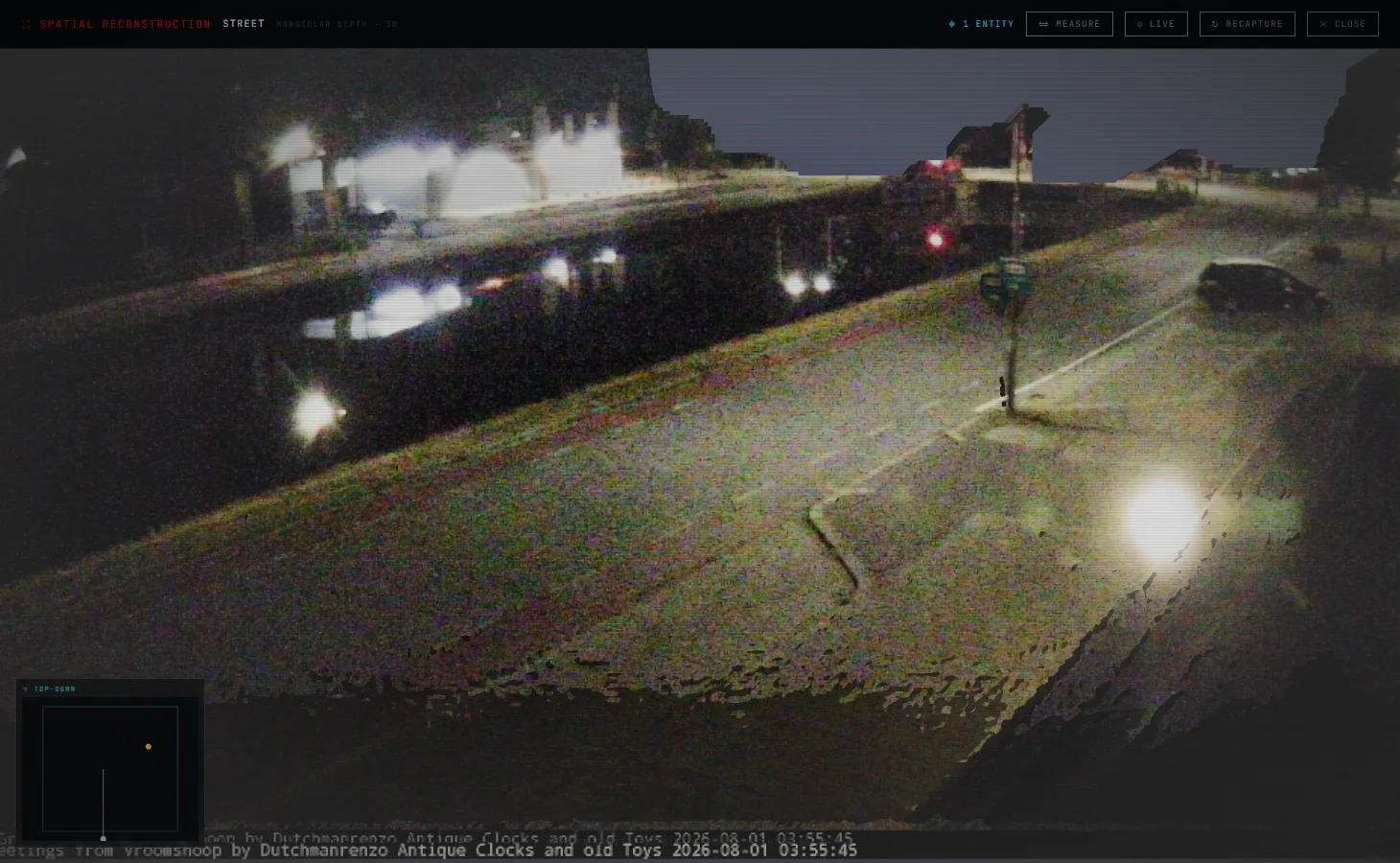 A frame lifted into a 3D point cloud